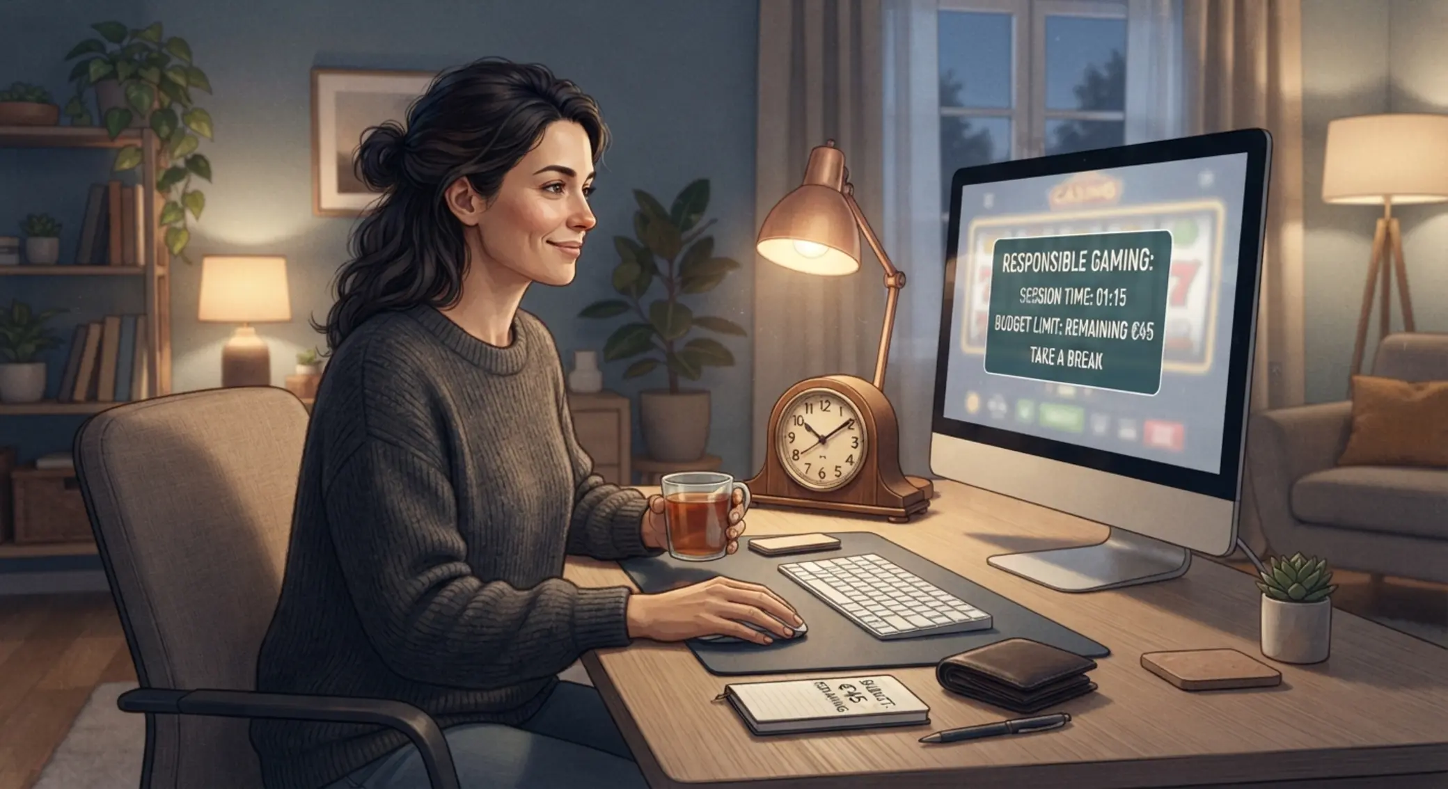 Gracz kontrolujący czas i budżet podczas gry online